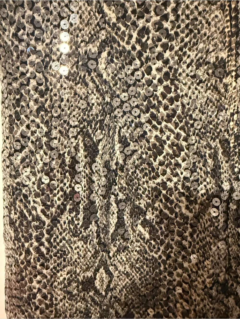 Chetta B Snake-Print Short Sleeve Mini Dress in Black and Cream
